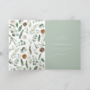 Cartes Pour Fêtes Annuelles Minimum moderne 1 photo Noël élégant script Ho