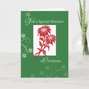 Cartes Pour Fêtes Annuelles Ministre, Christmas Poinsettias