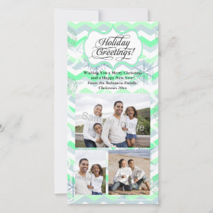 Cartes Pour Fêtes Annuelles Mint Chevron Holiday