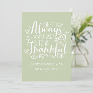 Cartes Pour Fêtes Annuelles Mint Green toujours remercier Citation Thanksgivin