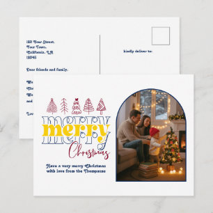 Cartes Pour Fêtes Annuelles Minuit Sky Cosy Arch Photo Joyeux Noël