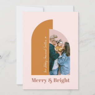 Cartes Pour Fêtes Annuelles Minuscule Arc Moderne Bleu Dusty Rose Joyeux Photo