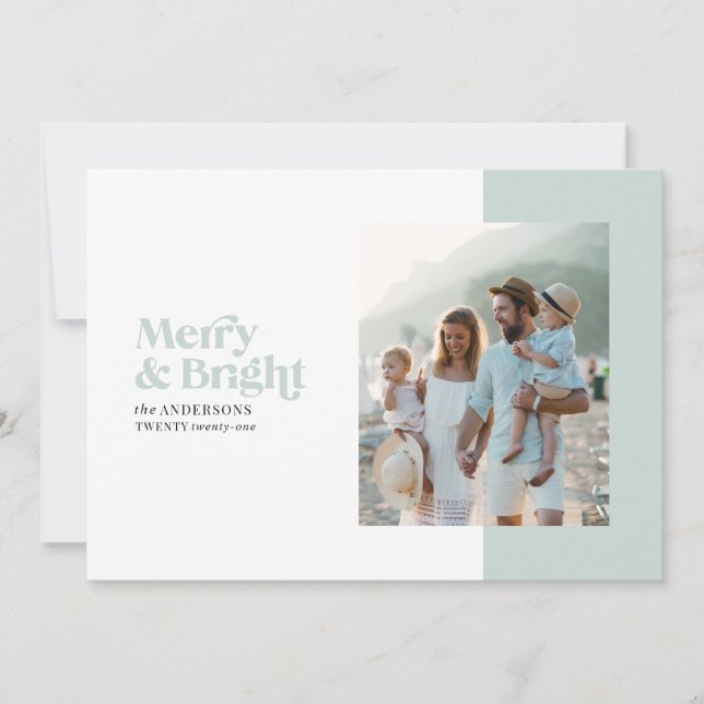 Cartes Pour Fêtes Annuelles Minuscule photo de Noël moderne et audacieuse (Devant)