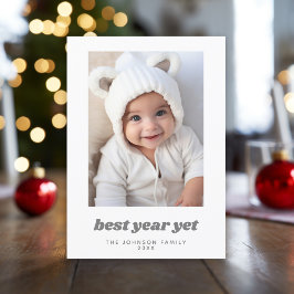 Cartes Pour Fêtes Annuelles Minuscule photo meilleure année mais Noël moderne