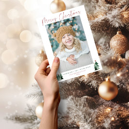 Cartes Pour Fêtes Annuelles Minuscule Pink Trees de Noël Photo