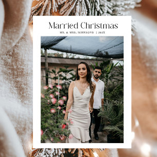 Cartes Pour Fêtes Annuelles Minuscules mariés Noël Photo Nouveaux mariés