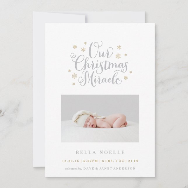 Cartes Pour Fêtes Annuelles Miracle de Noël (Devant)