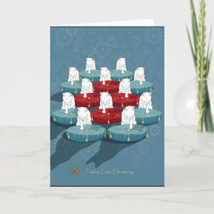 Cartes Pour Fêtes Annuelles Mise en tambour de douze chats… Vacances