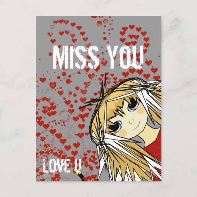 Cartes Pour Fêtes Annuelles Miss You-Love U Valentine (Devant)