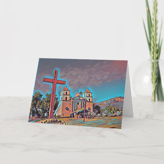 Cartes Pour Fêtes Annuelles Mission Santa Barbara de la Californie (Devant)