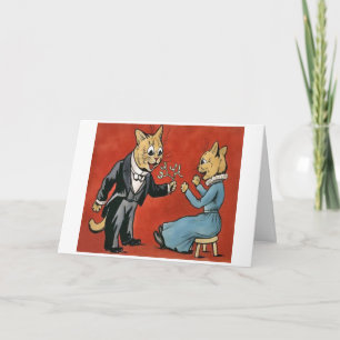 Cartes Pour Fêtes Annuelles Mistletoe for You Chat Christmas Card de Louis Wai