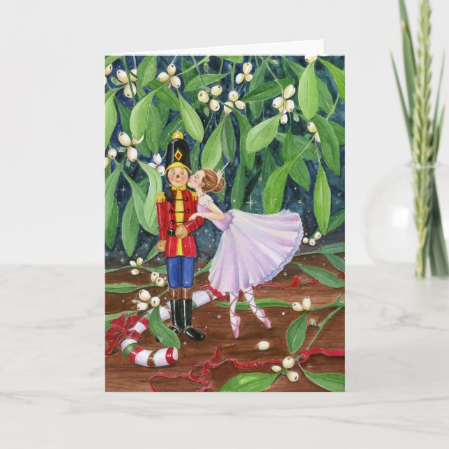 Cartes Pour Fêtes Annuelles Mistletoe Kiss (Devant)