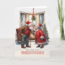 Cartes Pour Fêtes Annuelles Mistletoe Kiss Années de Noël