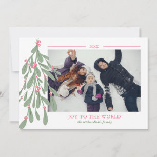 Cartes Pour Fêtes Annuelles Mistletoe modifiable Joie scénario photo de Noël