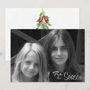 Cartes Pour Fêtes Annuelles Mistletoe rouge et vert Photo de Noël
