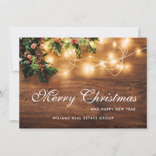 Cartes Pour Fêtes Annuelles Mistletoe Rustique Noël Accueil d'entreprise
