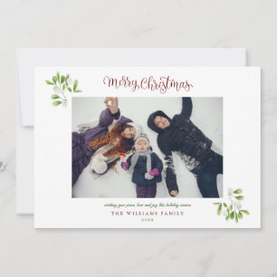 Cartes Pour Fêtes Annuelles Mistletoe Script moderne Joyeux Noël Photo