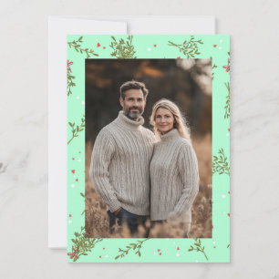 Cartes Pour Fêtes Annuelles Mistletoe Sweet Botanique de Noël Photo personnali
