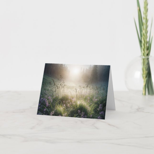 Cartes Pour Fêtes Annuelles Misty Morning Meadow (Devant)