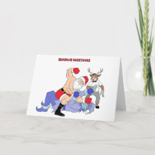 Cartes Pour Fêtes Annuelles MIXED MARTIAL ART Père Noël Vs Jack Frost