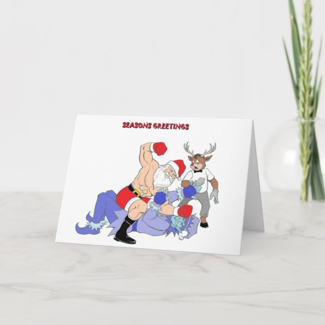 Cartes Pour Fêtes Annuelles MIXED MARTIAL ART Père Noël Vs Jack Frost (Devant)
