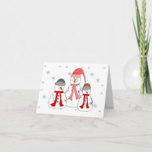 Cartes Pour Fêtes Annuelles Mlles Snowman, art lunatique d'enfants de