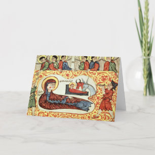 Cartes Pour Fêtes Annuelles Mme 404 fol.1v la nativité, d'un évangile