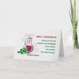 Cartes Pour Fêtes Annuelles Mme Carnahan, enseignante de sciences personnalisa