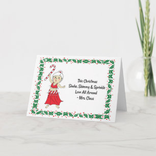 Cartes Pour Fêtes Annuelles Mme Claus de danse du ventre