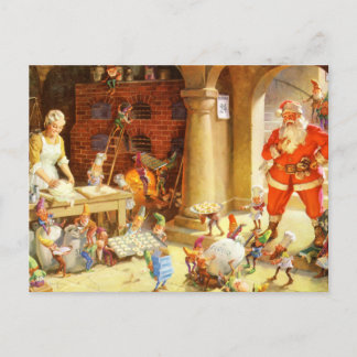 Cartes Pour Fêtes Annuelles Mme Claus et les elfes font cuire des cookies de N