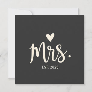 Cartes Pour Fêtes Annuelles Mme Épouse 2025 Mariée Fiançailles Mariage