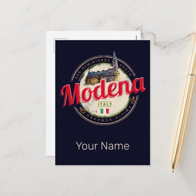 Cartes Pour Fêtes Annuelles Modena Emilia Romagna Balsamique Italie Souvenir (Devant/Arrière en situation)
