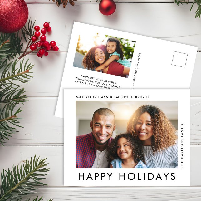 Cartes Pour Fêtes Annuelles Modern 2 Photo Joyeux Jours fériés Noël (Créateur téléchargé)