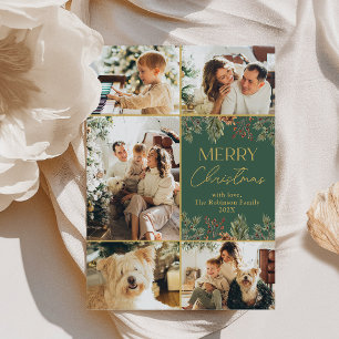 Cartes Pour Fêtes Annuelles Modern 5 Photo Collage Joyeux Noël