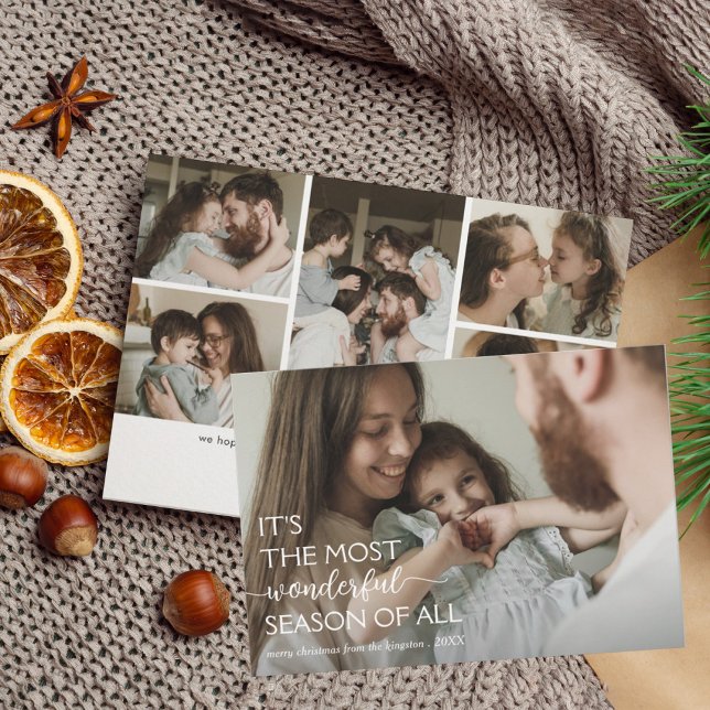 Cartes Pour Fêtes Annuelles Modern 6 Photo Collage Merveilleux Saison Noël (Créateur téléchargé)