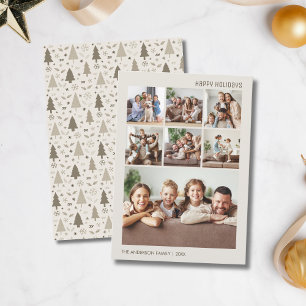 Cartes Pour Fêtes Annuelles Modern 7 Family Photo Collage Noël