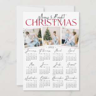 Cartes Pour Fêtes Annuelles Modern All in One 3 Photo & 2023 Calendrier Holida