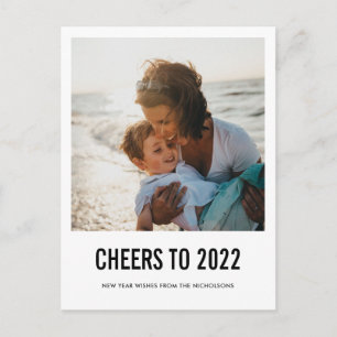Cartes Pour Fêtes Annuelles Modern Cheers To 2022 New Year Script Photo 