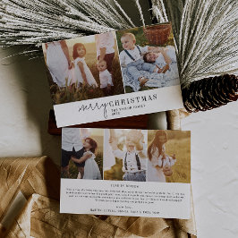 Cartes Pour Fêtes Annuelles Modern Chic Photo Collage Newsletter de Noël