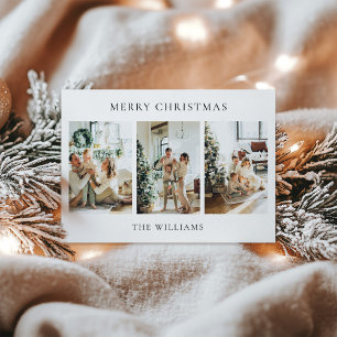 Cartes Pour Fêtes Annuelles Modern Elegant 3 Photo Collage Noël