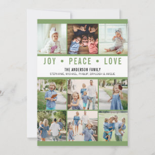 Cartes Pour Fêtes Annuelles Modern Joy Peace Love Photo Collage