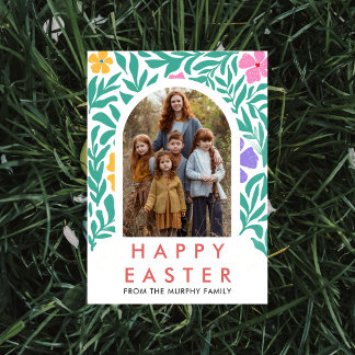 Cartes Pour Fêtes Annuelles Modern Lush Foliage Illustrated Easter