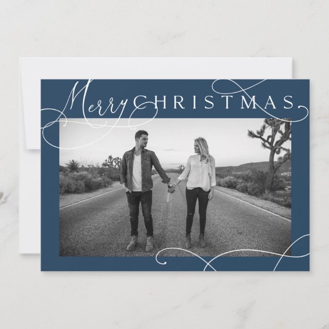 Cartes Pour Fêtes Annuelles Modern Merry Christmas Photo Card (Devant)