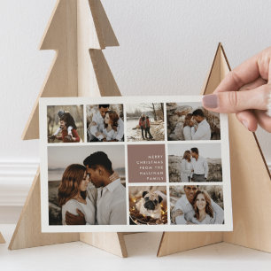 Cartes Pour Fêtes Annuelles Modern Merry Christmas Photo Collage