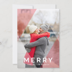 Cartes Pour Fêtes Annuelles Modern Merry Overlay Holiday Photo Card