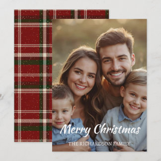 Cartes Pour Fêtes Annuelles Modern Minimal Single-Photo Christmas Elegant