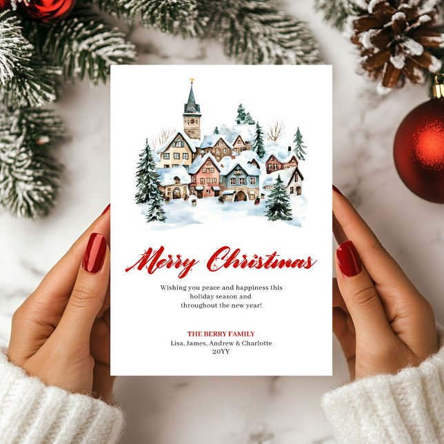 Cartes Pour Fêtes Annuelles Modern Minimalist Holiday Scene Greeting Card (Modern Minimalist Holiday Scene Greeting Card)