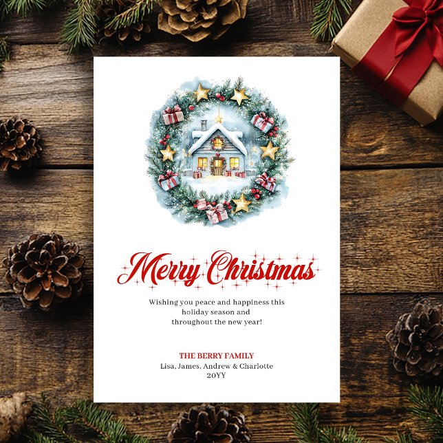 Cartes Pour Fêtes Annuelles Modern Minimalist Holiday Scene Greeting Card (Modern Minimalist Holiday Scene Greeting Card)