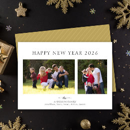Cartes Pour Fêtes Annuelles Modern Minimalist Photo Happy New Year