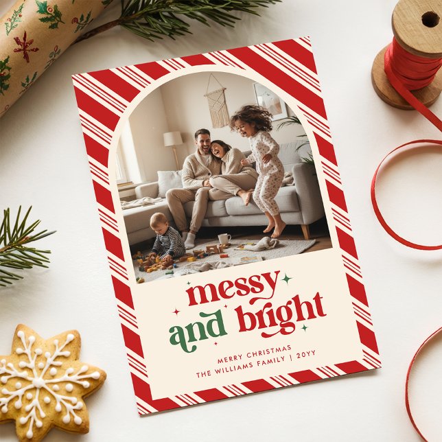 Cartes Pour Fêtes Annuelles Modern Playful Funny Family Kids Photo Christmas (Créateur téléchargé)